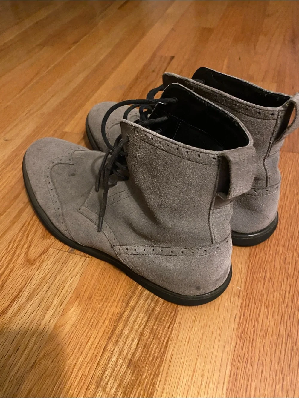 Calvin Klein Men's Grey Suede Lace-Up Chukka Boots 13